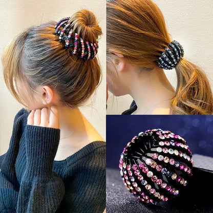 Women Bun Crystal Hair